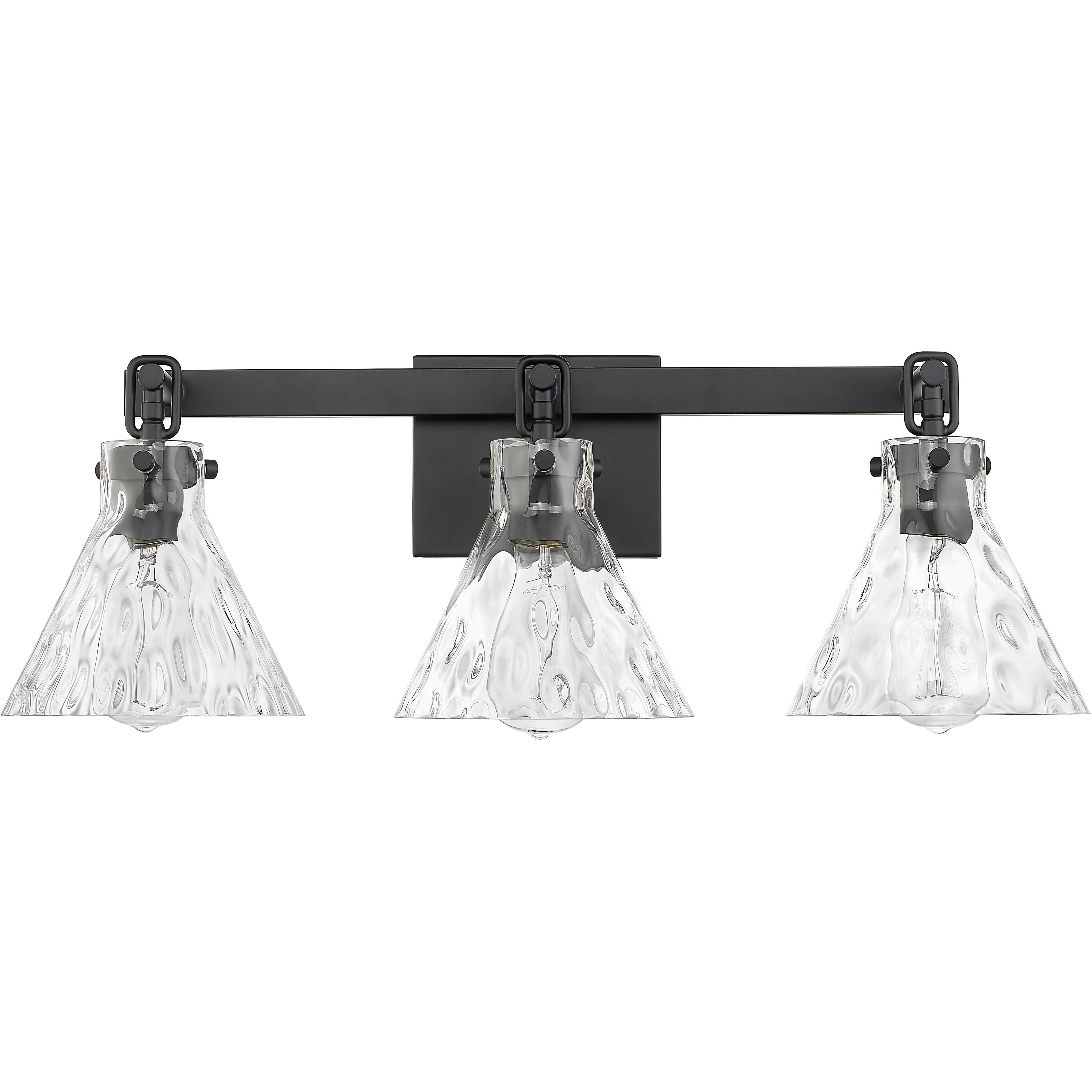 Barlon 3 Light 25.5 inch Matte Black Bathroom Vanity Light Wall Light